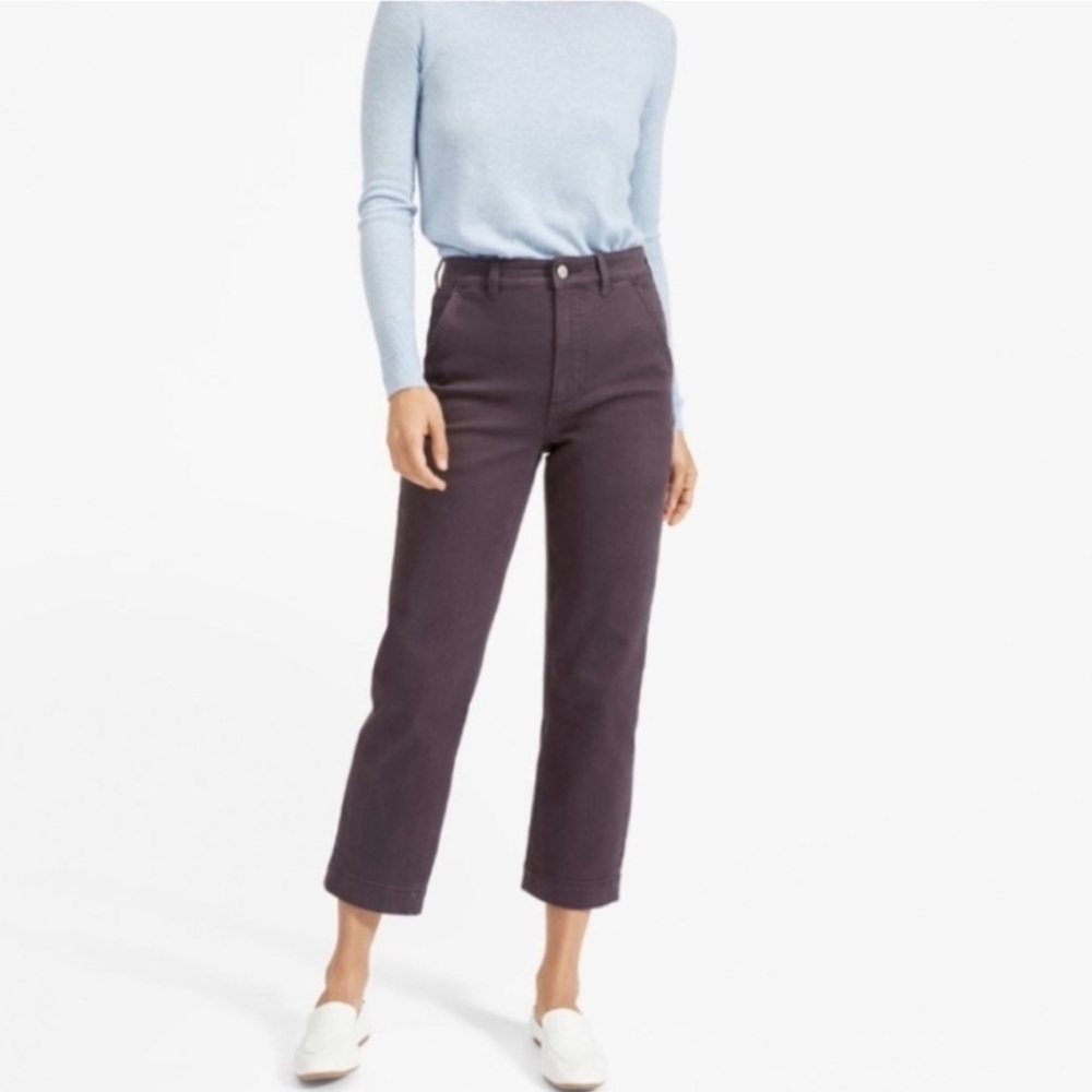 Everlane Cropped Straight Short Pants Plum 6 EUC